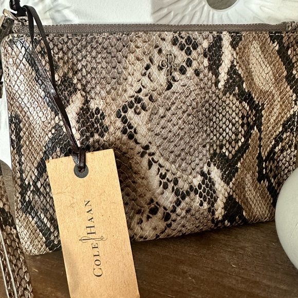 NWT Cole Haan Snakeskin Pouch - Picture 2 of 6